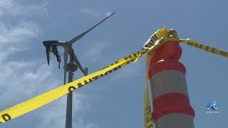 Chesapeake Bay Foundation assesses damage to wind turbine struck by lightning