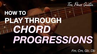 How To Play Through Chord Progressions | Fm, Cm, Gb, Db | Tim Pierce
