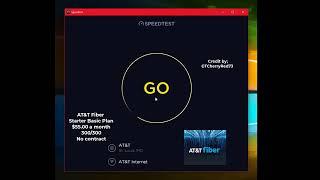 AT&T Fiber $55.00 a month tier basic plan starter package ( 300 Download 300 Upload ) Speed Test