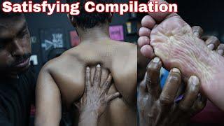 Best ASMR Full Body Massage Compilation Video With Cracks By Strong Wrist Barber | ASMR Foot Massage