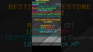 Accidentally claiming the bestiary combat XP EARLY… #minecraft #skyblock #hypixelskyblock #hypixel
