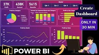 POWER BI PROJECT | CREATE POWER BI DASHBOARD IN 30 MIN  | Complete Project - 2024