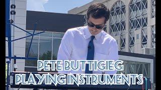 Pete Buttigieg playing instruments