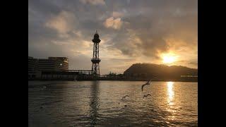 video Barcelona 4k Port Puerto MOLL DE LA FUSTA Walk Relax