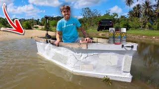 I built a boat in FLEX SEAL homemade MINI BOAT (budget challenge)