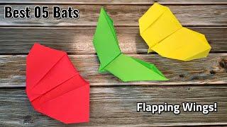 Best 05 Bat Paper Airplanes (Flapping Wings!) | How to Make Paper Bats