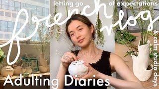 FRENCH PRACTICE: in the ceramics studio, letting go of expectations (w/ eng subs)