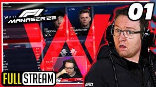 NEW PATCH, NEW SAVE! - Williams Playthrough #1 - F1 Manager 2022 (Full Stream)