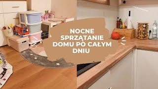 SPRZĄTANIE DOMU PO CAŁYM DNIU  sprzątanie kuchni, salonu, clean with me, gotowanie