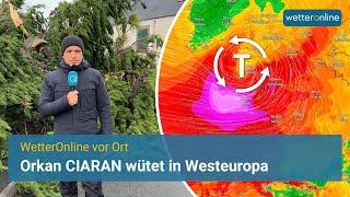 Extremer Orkan CIARAN über Frankreich: Spitzenböen um Tempo 200