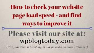 How to check your website page load speed