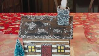 Part I: Making A Cardboard Putz Log Cabin