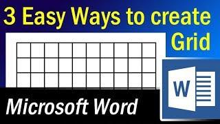 3 Easy Ways to create Grid in Microsoft Word