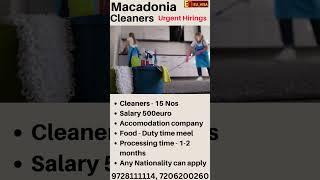 Macedonia Work Permit/ Macedonia Work Permit Visa/ Macedonia Cleaner Jobs/ Macedonia Jobs #macedonia