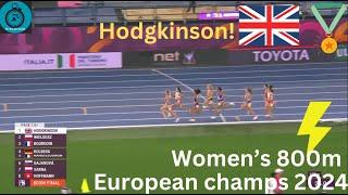 Keely Hodgkinson WIns GOLD in ROME 2024 800m FINAL