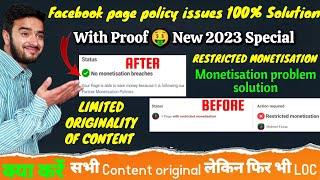 Facebook page policy issues 100% Solution Restricted Monetisation policy issue Monetisation problem