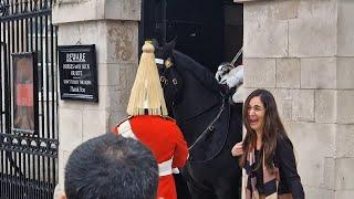 Piss taking tourist thinks it's all funny #horseguardsparade