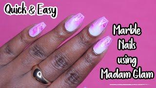 DIY MARBLE NAILS WITH MADAM GLAM | ALIMAHUNVEILED