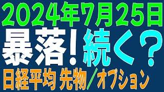 7/25 日経平均先物 オプション  暴落は続くのか？