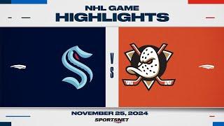 NHL Highlights | Kraken vs. Ducks - November 25, 2024