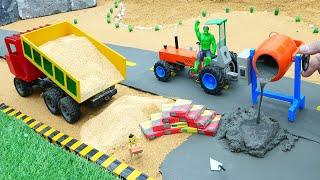 Diy tractor mini Bulldozer to making concrete road | Construction Vehicles, Road Roller