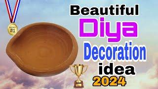 Easy diya decoration ideas at Home | Diya decoration ideas for school competition | Diwali craft