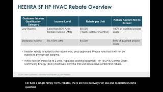 TECH Clean California: New HVAC Incentives and HEEHRA Rebates Overview Webinar - October 29, 2024