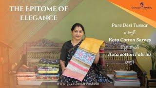 Pure Desi Tussar Silk, Pure Kota Cotton SAREES & Pure Kota Cotton Fabrics | #GayathriReddy |