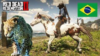 Explorando o BRASIL e seus PERIGOS - Tubarões e Onças - Red Dead Redemption 2