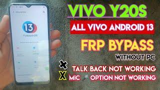 Vivo Y20s Frp bypass Android 13 |Vivo y20s frp bypass Talkback not working |All Vivo frp bypass 2024