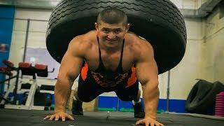 Келдибек Атайбеков Качок 50 кг дөңгөлөк менен отжимания жасап төш кол булчуңдарын чыгарат