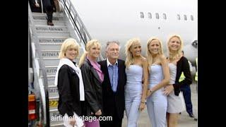 Hugh Hefner poses with playmates including Heather Kozar