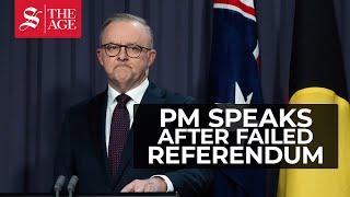 Anthony Albanese addresses the nation after failed Voice referendum