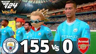 EA Sports FC 24 ft Inazuma Eleven | Messi +  Kidou + Ronaldo + Endou + All Stars playing together 