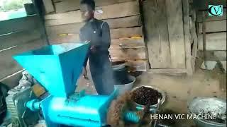 Palm oil press machine working video from Henan Vic Machine