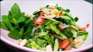 Healthy THAI CUCUMBER SALAD (YUM TANG GWA) with Asian Flavors in my way سلطة الخيارالتايلاندية