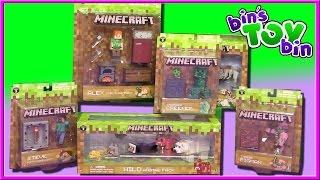 HUGE MINECRAFT TOYS UNBOXING! | Alex, Steve, Creeper, Wild Animals Pack, Zombie Pigman