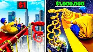 $1 vs $1,000,000 WATERSLIDE In GTA 5!