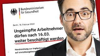 OFFIZIELL! Ungeimpfte Pflegekräfte dürfen ab 16.03. weiterarbeiten (Bundesgesundheitsministerium)