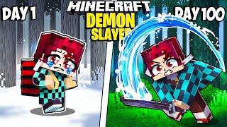 I Survived 100 Days as the DEMON SLAYER in Minecraft