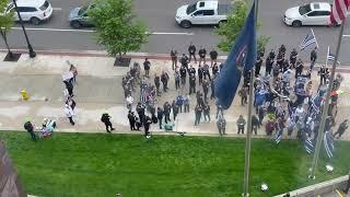 Supporters of Schurr and Lyoya gather outside Kent County Courthouse