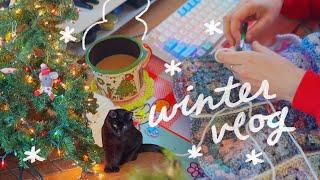 crafty winter vlog ️️ last-minute gifts, understudy work, cozy cat cuddles