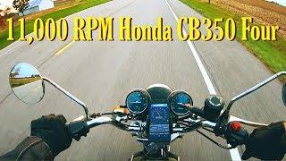 11,000 RPM - 73 Honda CB350 Four - No Music, Just Pure Sound