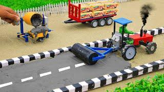 top most creative diy mini tractor works video | diy tractor trolley stuck in mud parle g