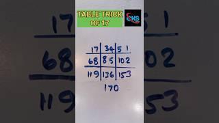 TABLE TRICK OF 17 #maths  #multiplication #shorts #mathstricks #shortsfeed