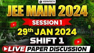 Live Paper Discussion & Analysis  JEE MAIN 2024 Session-1 | 29 Jan (Shift 1)