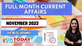 NOVEMBER 2023  Full Month Current Affairs | GK Today Monthly Current Affairs