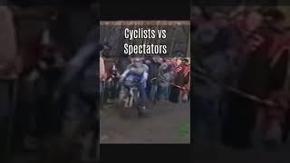 Battle on wheels: cyclists clash with Spectators!