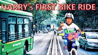 HARRY IS LEARNING TO RIDE A BIKE FOR THE FIRST TIME | kids bikes for boys