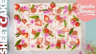 Summer Strawberry Sheet Cake Recipe & Tutorial | Cupcake Jemma